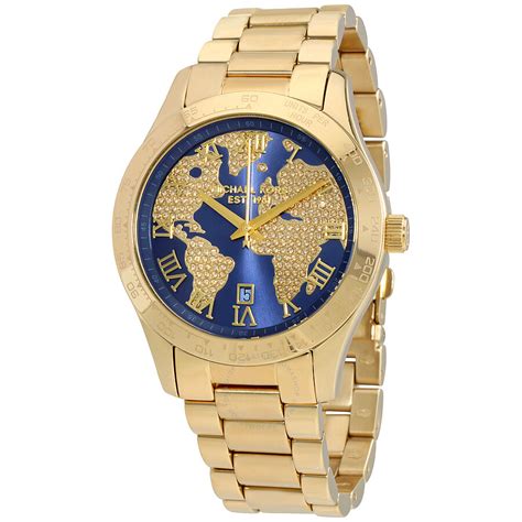 michael kors gold blue watch